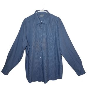 Van Heusen Fitted Long Sleeve Button Down Blue Dress Shirt